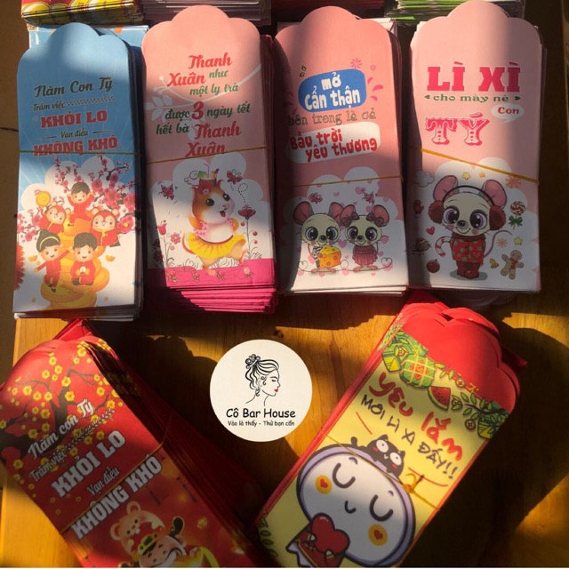 Bao lì xì dân gian in bằng giấy đẹp