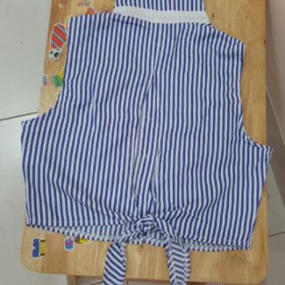 Áo sơ mi croptop sát nách hở lưng (sẵn)