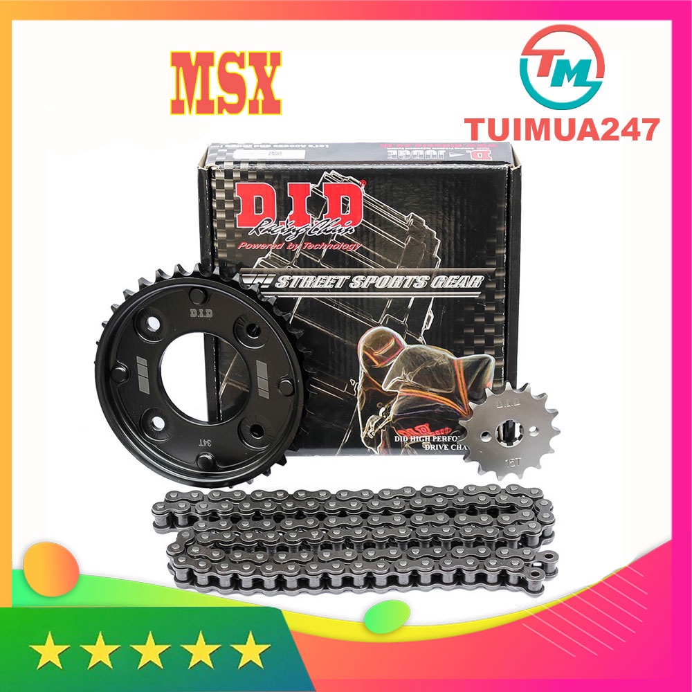 Nhông sên dĩa Thái Lan DID xe MSX 125 sên đen ( sên 10 ly )