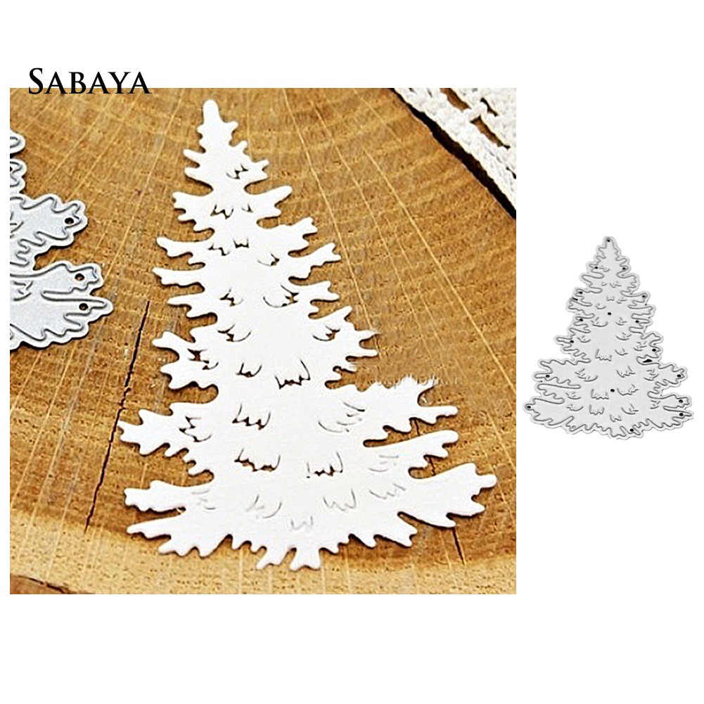 Khuôn cắt giấy làm từ kim loại hình cây thông giáng sinh trang trí album ảnh DIY