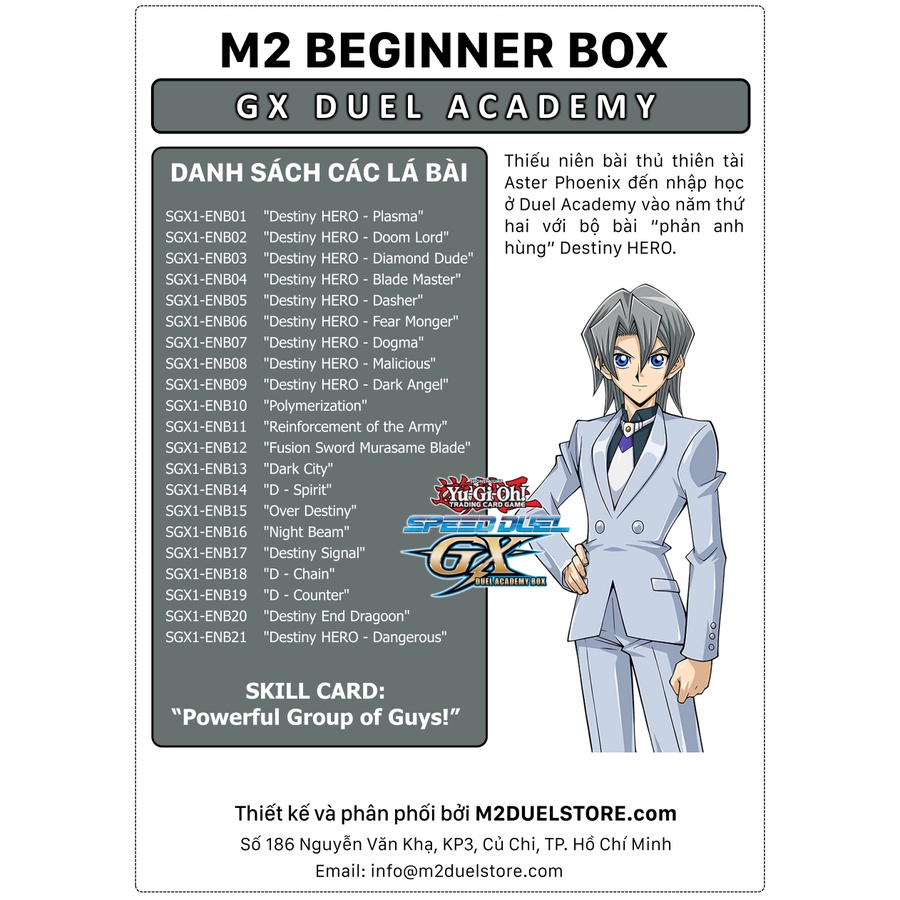 Hộp thẻ bài Yugioh M2 Beginner Box - GX DUEL ACADEMY Deck Speed Duel - Powerful Group of Guys!