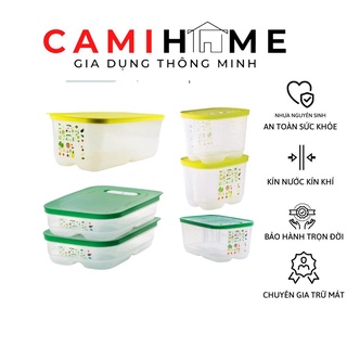 Hộp trữ mát có nút hô hấp Ventsmart Tupperware trữ rau củ quả bảo quản thực phẩm nhựa nguyên sinh