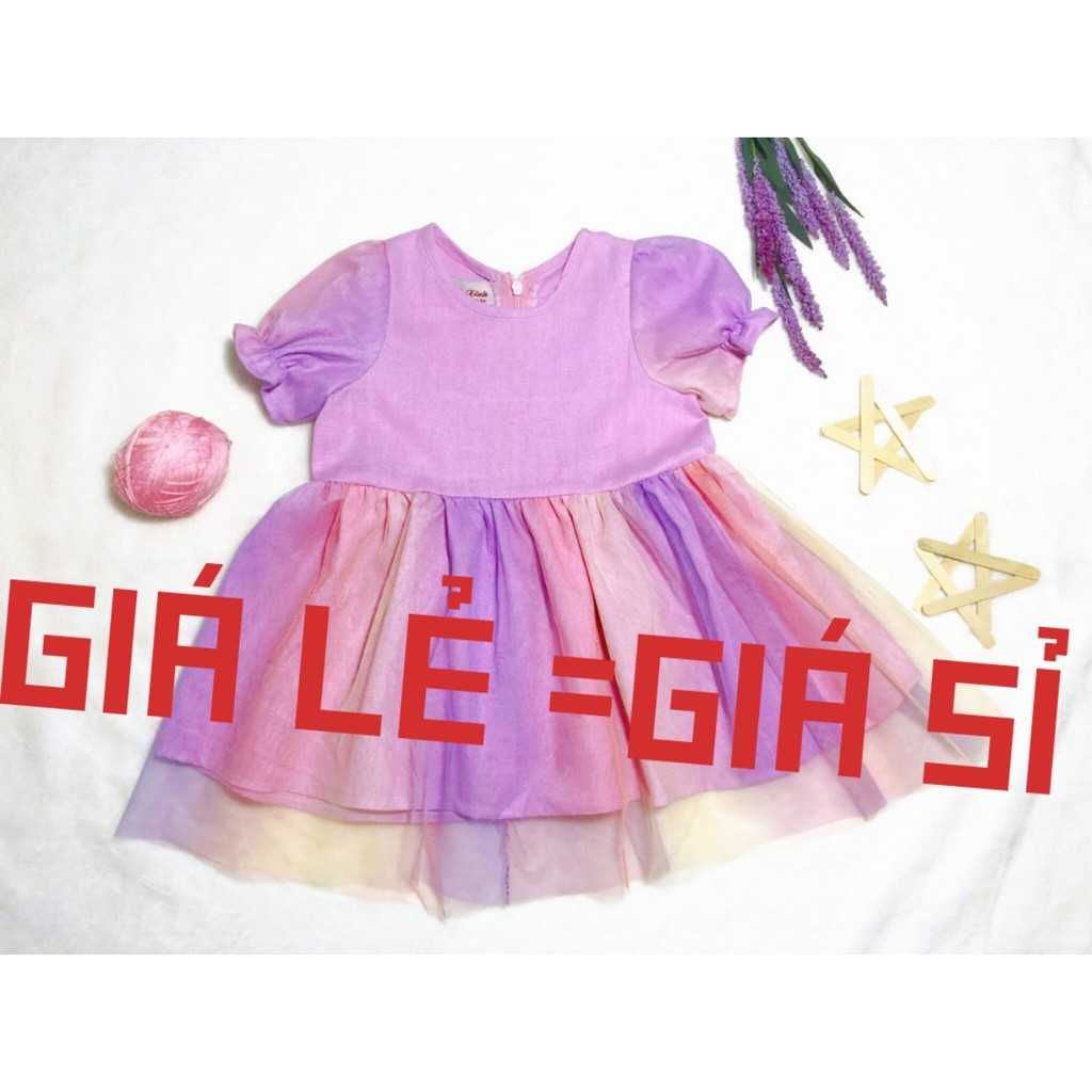 Đầm công chúa linen Tím