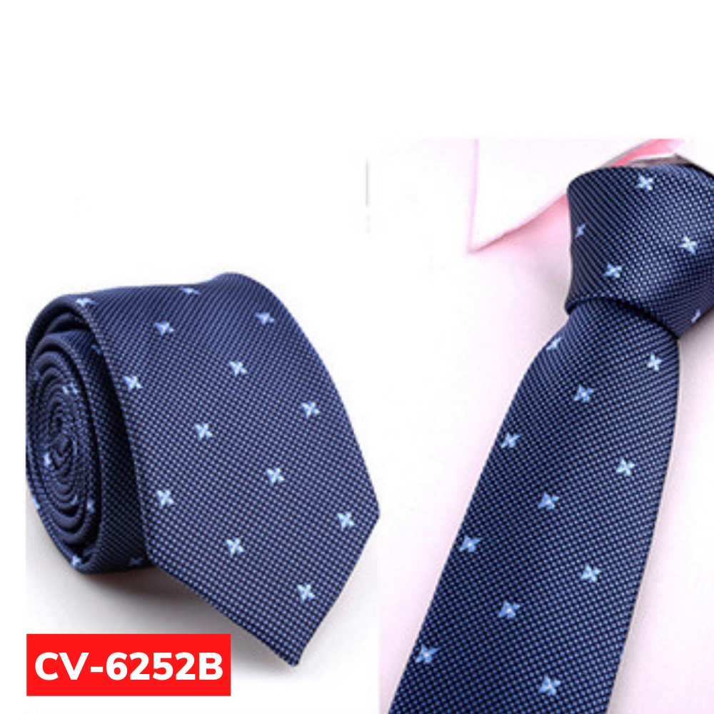 Cà vạt Nam bản nhỏ 6cm thời trang phong cách Hàn Quốc, cavat chú rể, cravat công sở, calavat dự tiệc CV-6252