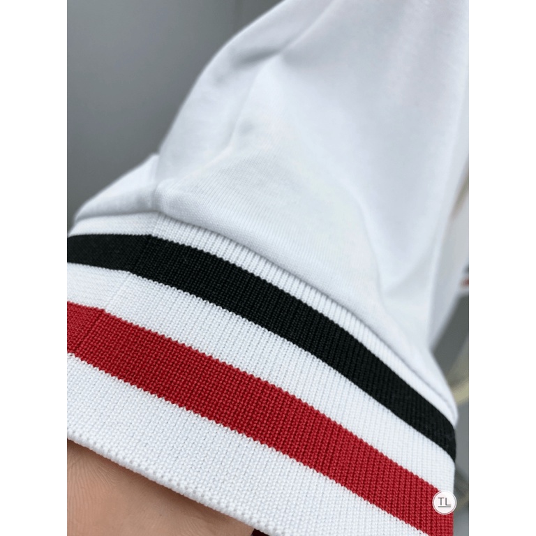 Áo thun Unisex nam nữ tay ngắn dáng ôm body THOMBROWN sọc đỏ trắng vải cotton xịn dày chống xù lông co dãn 4 chiều TL95