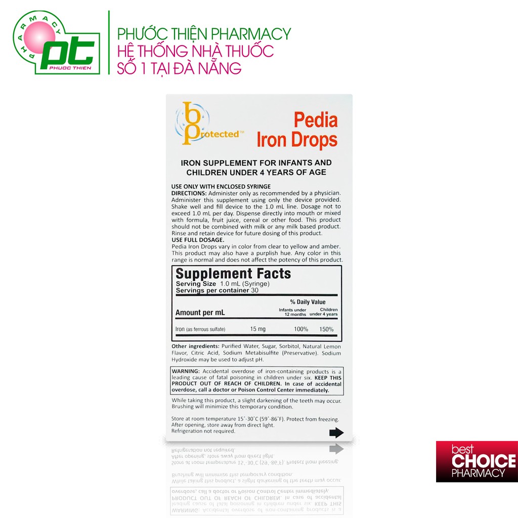 Bổ Sung Sắt Hữu Cơ Cho Bé Trên 4 Tháng Tuổi Pedia Iron Drops 30ml | BigBuy360 - bigbuy360.vn