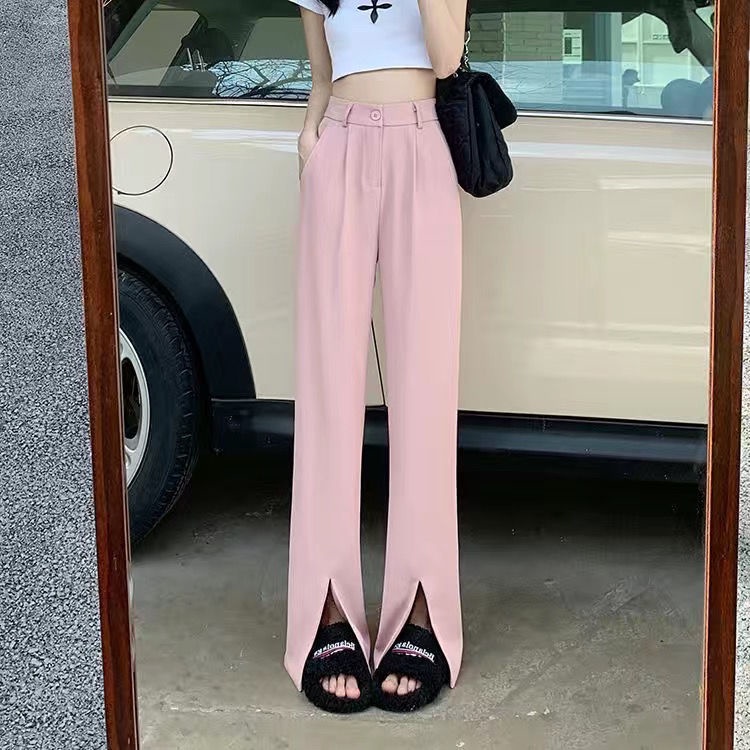 Quần Dài Lưng Cao Dáng Rộng Xẻ Tà Thời Trang Mùa Hè 2022 Phong Cách retro Mới