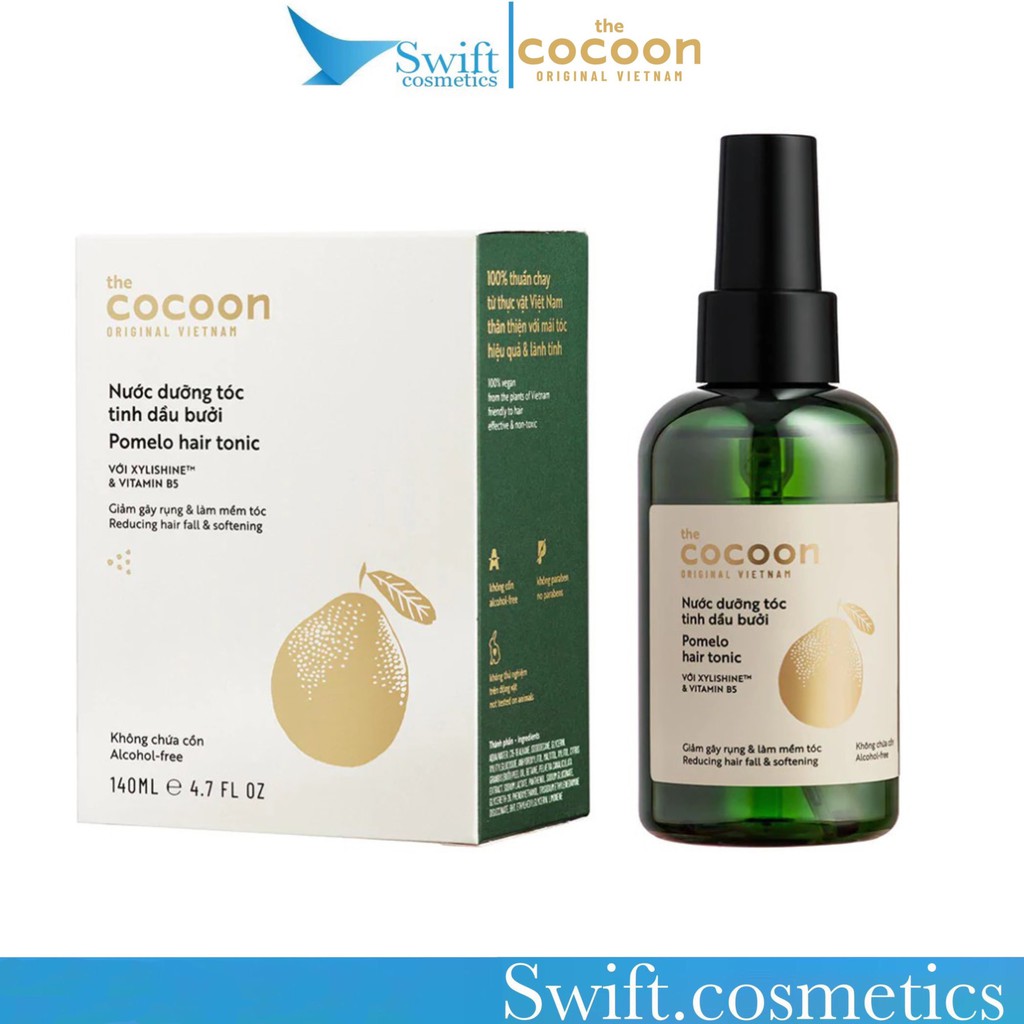 Nước Dưỡng Tóc Tinh Dầu Bưởi Giảm Gãy Rụng &amp; Làm Mềm Tóc Cocoon Pomelo Hair Tonic 140ml