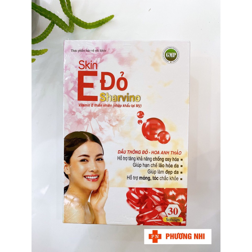 [CHÍNH HÃNG] SKIN E ĐỎ SHARVINO - VITAMIN E,DẦU THÔNG ĐỎ, TINH DẦU HOA ANH THẢO CHIẾT XUẤT TỰ NHIÊN NHẬP KHẨU TẠI MỸ