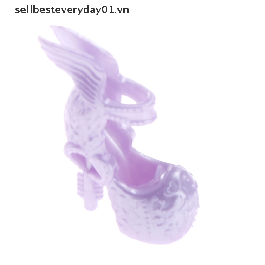 Set 10 Đôi Giày Cao Gót Nhiều Màu Sắc Cho Búp Bê (MớI) Bộ 10 Đôi GiàY Cho BúP Bê Set 10 Đôi Giày Búp Bê Đính Đôi Cánh Dễ Thương