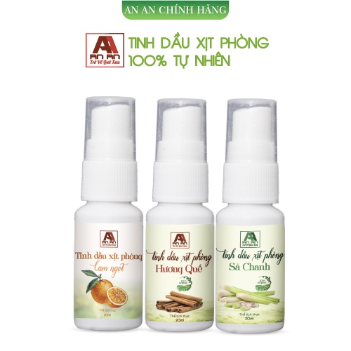 Xịt Phòng Tinh Dầu Cam Ngọt 20ml, Xịt Thơm Phòng AN AN khử mùi đuổi côn trùng, khử mùi