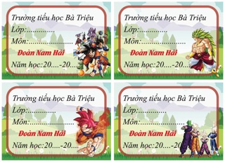 Nhãn vở cho BÉ TRAI