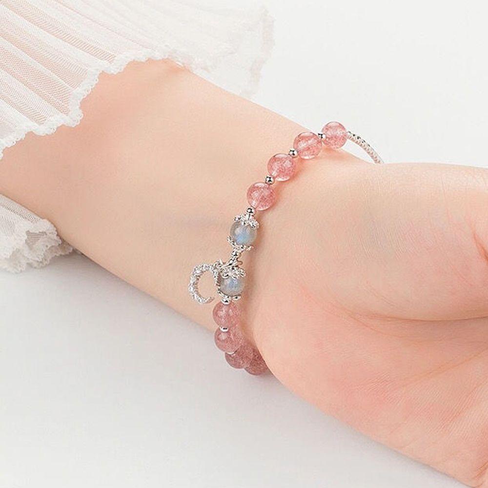 Quả Dâu Tây QQMALL|Vòng Tay Chuỗi Hạt Hình Ngôi Sao Thanh Lịch Cho Nữ