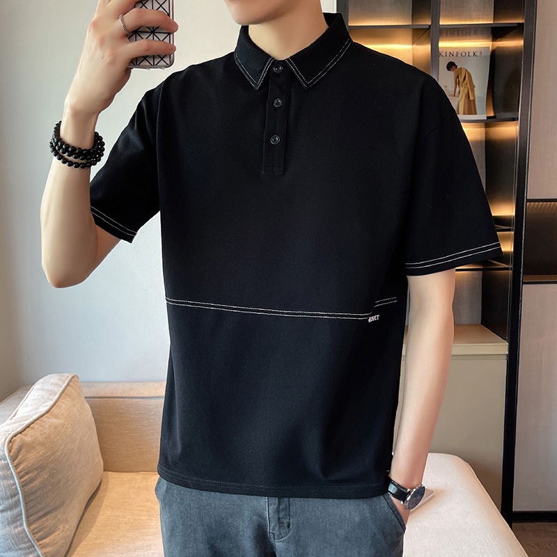 Áo thun POLO Cổ bẻ Nam Nữ Phối Viền Chỉ Nổi, Áo thun Polo Unisex chất liệu cá sấu cotton Chuẩn Form phong cách Hàn Quốc