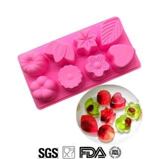 Khuôn silicon làm thạch kẹo dẻo socola Hình Hoa Lá Trái Tim