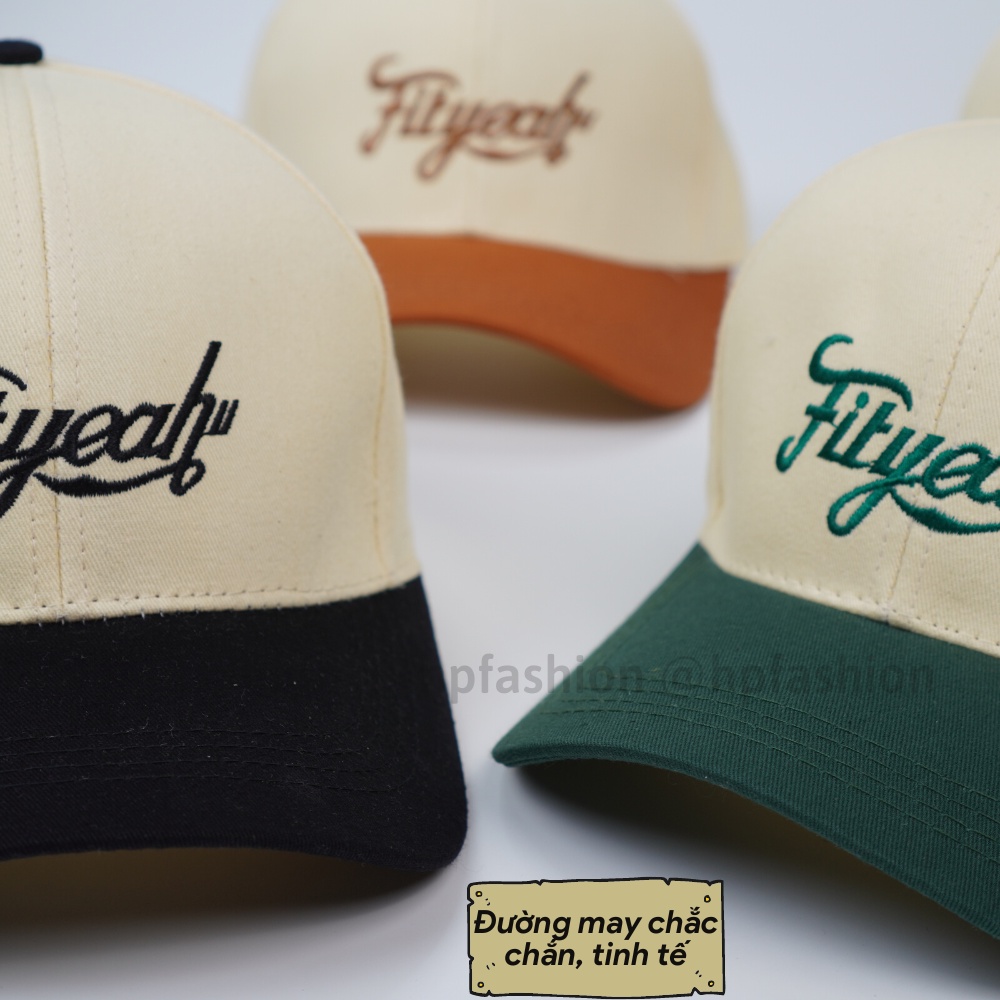 Mũ lưỡi trai ❤️ Nón kết phối màu thêu chữ Fityeah chất kaki cao cấp form unisex nam nữ N90 - Happy Style