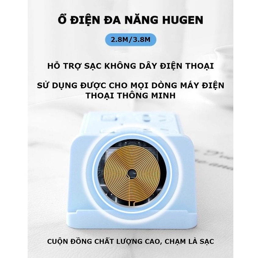 Ổ Cắm Điện Đa Năng Có Sạc Không Dây Kèm Đầu Cắm USB