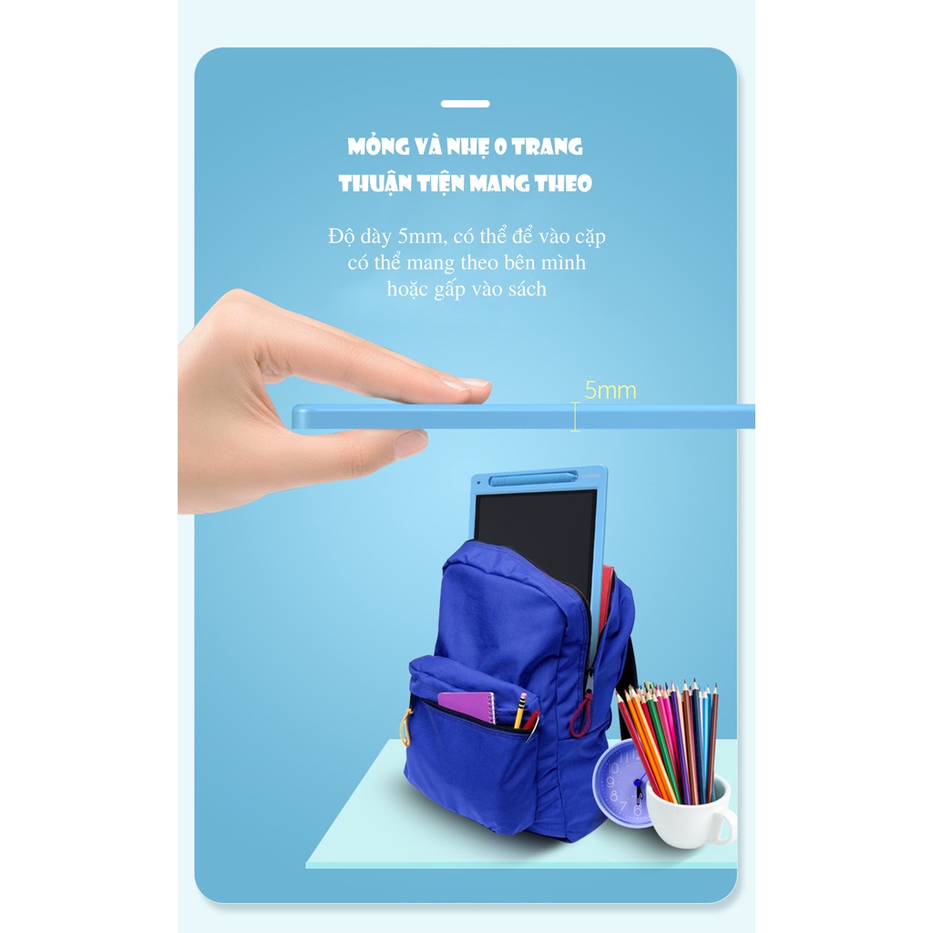 Bảng Viết Tự Xóa Thông Minh LCD 8.5 Inch Đa Mầu Sinh Động, Giúp Bé Tránh Xa Điện Thoại.