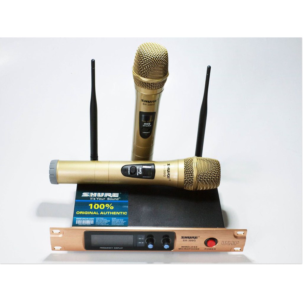 [ XẢ kHO ]·Bộ 2 Micro Không Dây Và Đầu Thu SHURE SH-300G Hát Karaoke (shures) Micro Kèm Đầu Thu Không Dây, Micro Hát Kar