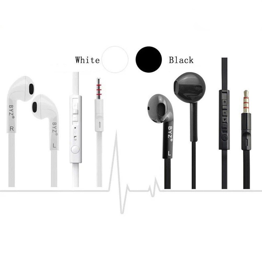 Tai nghe có dây BYZ jack 3.5 mm điều chỉnh âm lượng trực tiếp âm thanh chân thực sâu sắc