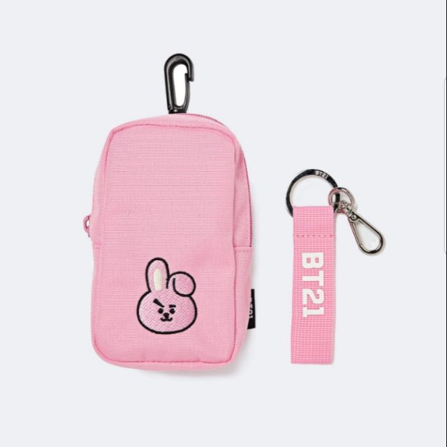 Dây móc khóa kèm túi nhỏ thêu hình BT21 BAGCHARM hàng chính hãng