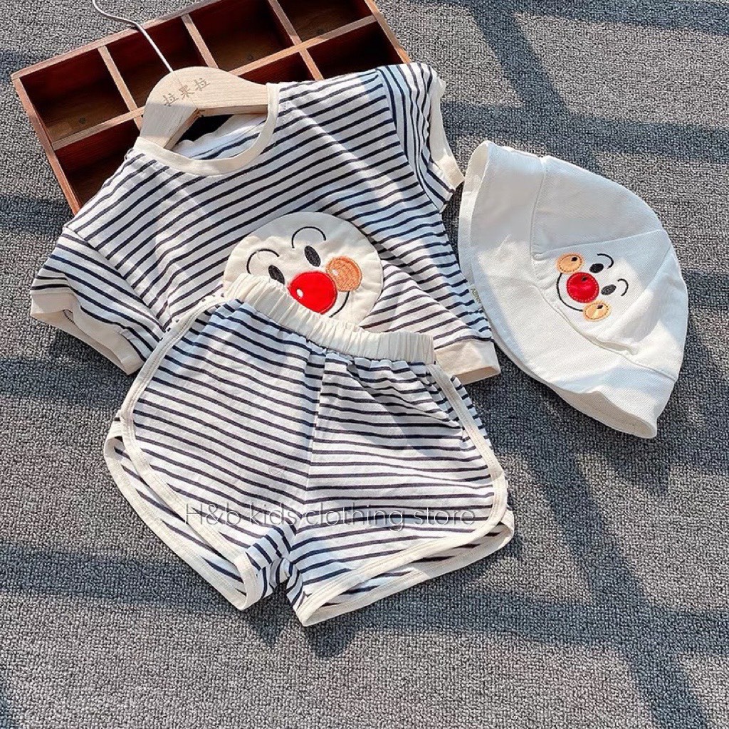 Bộ chú hề cộc tay, set đồ bé trai bé gái  cotton  từ 7-18kg