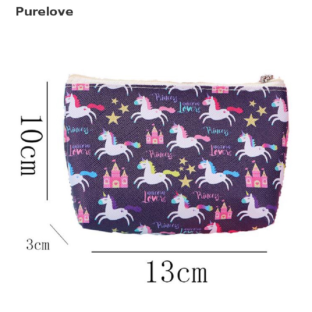 Ví đựng tiền xu mini in họa tiết kỳ lân đáng yêu