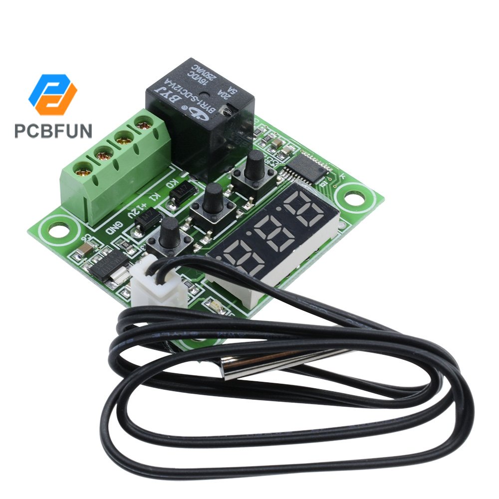Bộ điều khiển nhiệt độ kỹ thuật số W1209 Máy đo nhiệt độ PCB với đầu dò cáp NTC10K 1% 3950