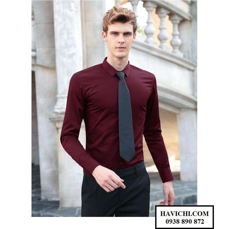 Áo sơ mi nam đỏ 💚𝗙𝗥𝗘𝗘𝗦𝗛𝗜𝗣💚 - Sơ mi nam đỏ sang trọng, vải mềm mịn, thoáng mát, dễ ủi | BigBuy360 - bigbuy360.vn