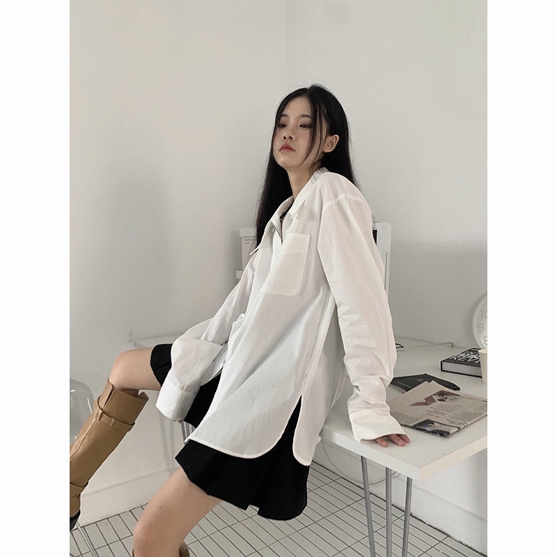 Áo sơ mi dài tay khoá kéo mới lạ cực xinh