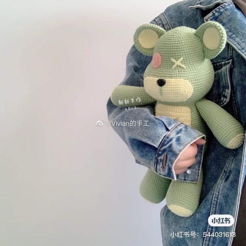 Gấu Bearbrick Nhồi Bông Bằng Len Dễ Thương Làm Quà Tặng - Thú Bông Handmade Đan Móc Thủ Công Bằng Tay