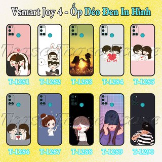 Ốp lưng Vsmart Joy 4 - Ốp dẻo đen in hình Couple cute