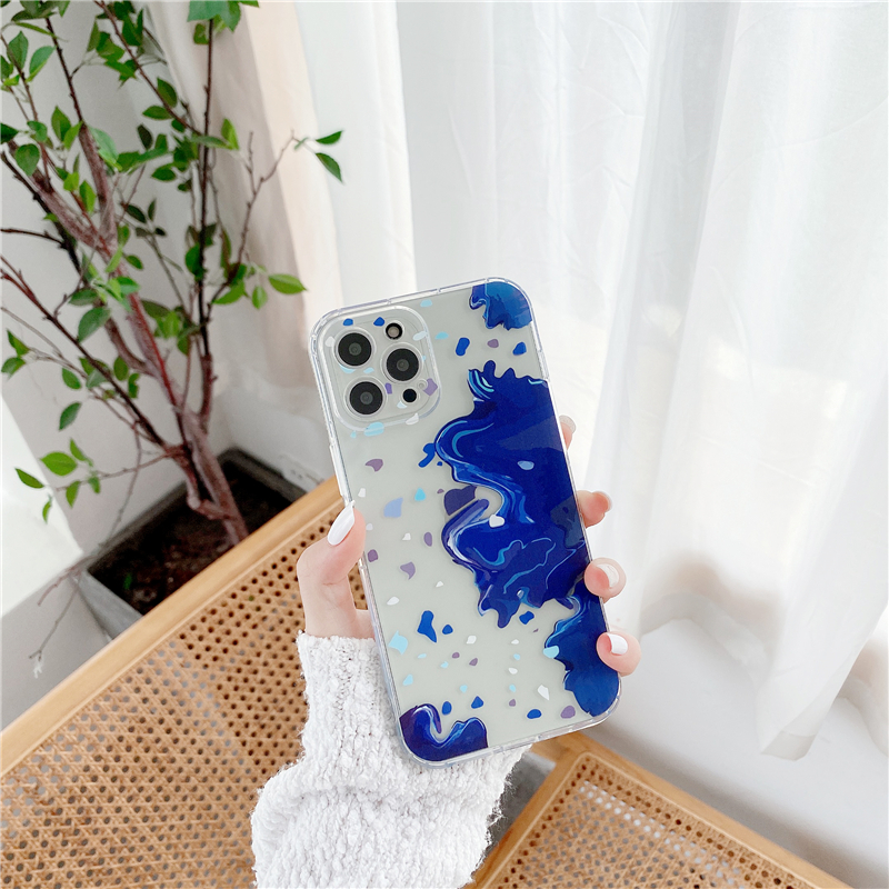 Suitable for oppo A5/A3S A53 2020 A52020/A92020 female A7/A5S/A12 A8/A31 2020 A15personality ins rendering color splash ink  Shockproof Phone Soft TPU Case