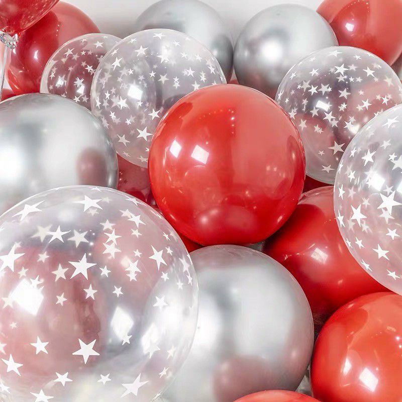 Set 50 Quả Bóng Trong Suốt In Hình Ngôi Sao Trang Trí Sinh Nhật Cho Bé Trai Bé Gái Người Lớn - K140