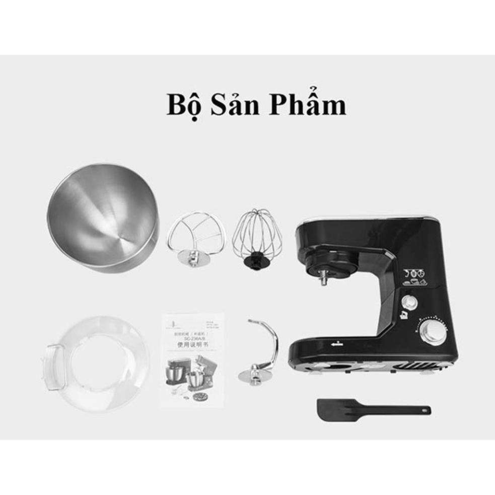 Máy trộn bột, nhồi bột, đánh trứng, làm bánh công suất 1000W, dung tích 5 lít cho gia đình