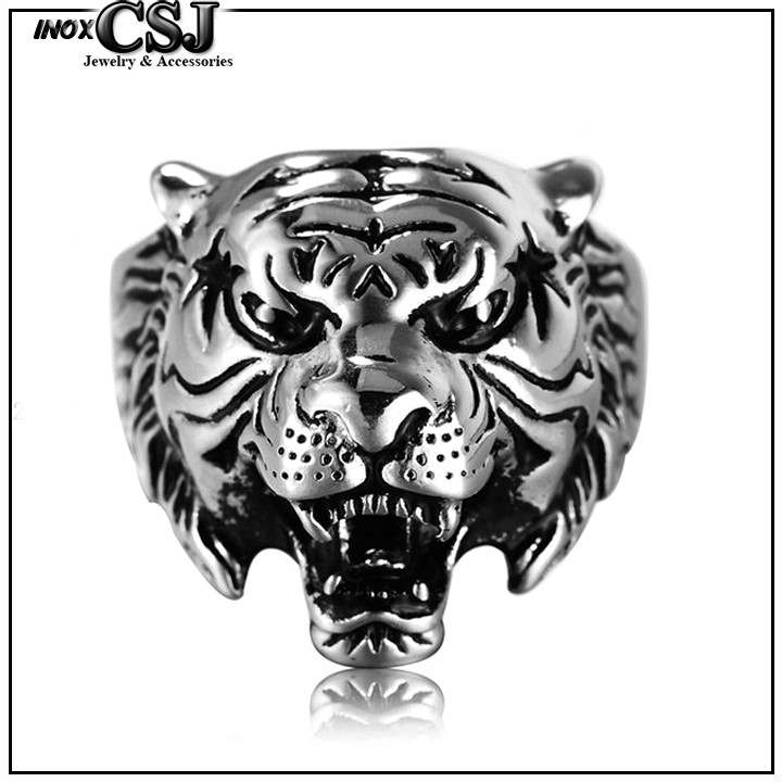 NHẪN INOX NAM ĐẦU CON HỔ TIGER CỰC NGẦU ĐỘC ĐÁO
