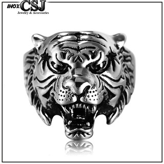 NHẪN INOX PHONG THỦY NAM ĐẦU CON HỔ TIGER