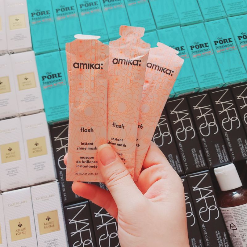 [ Sample 20ml ] Mặt Nạ Phục Hồi Tóc Khô Xơ Amika flash instant shine mask
