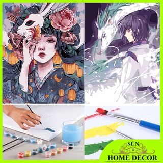 [CÓ KHUNG TRANH- CỠ LỚN- NHIỀU MẪU ĐẸP] Tranh sơn dầu số hóa rẻ,đẹp, cọ,đinh,khung gỗ 40 x 50cm, Tranh tự tô màu theo số