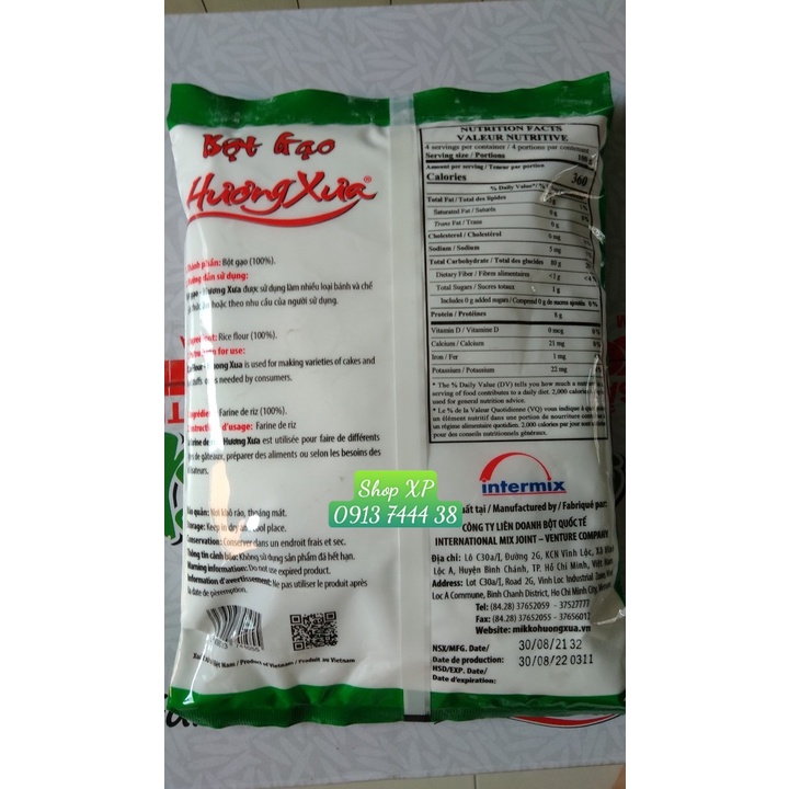 Bột Gạo thương hiệu HƯƠNG XƯA 400gr x 1 gói