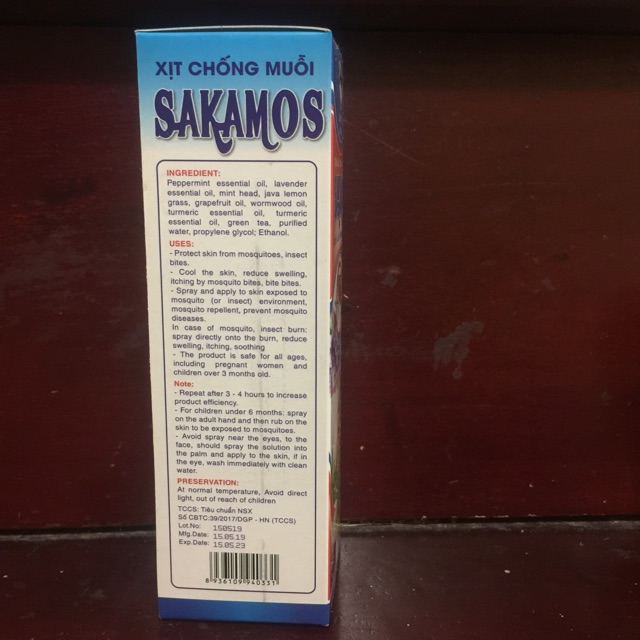 Xịt chống muỗi đốt Sakamos chiết xuất thảo dược bảo vệ làn da bé an toàn và hiệu quả