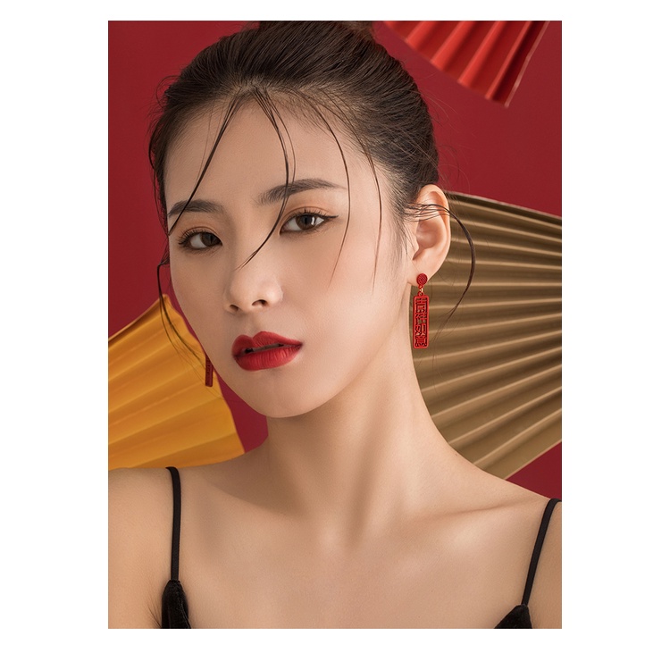 Bông Tai Thời Trang Mạ Bạc 925 Theo Phong Cách Trung Hoa