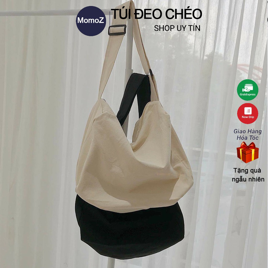 Túi vải Canvas đeo chéo nam nữ phong cách Hàn Quốc Ulzzang
