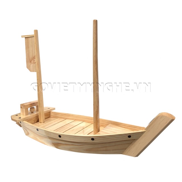 [Dài 63cm - Hàng chuẩn Nhật] Khay thuyền sushi sashimi thuyền gỗ đựng sushi sashimi - khay thuyền gỗ sushi thuyền để lẩu
