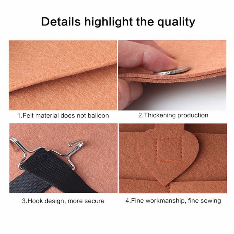 Túi Nỉ Đựng Đồ Dùng Gắn Lưng Ghế Xe Hơi Đa Năng Tiện Dụng