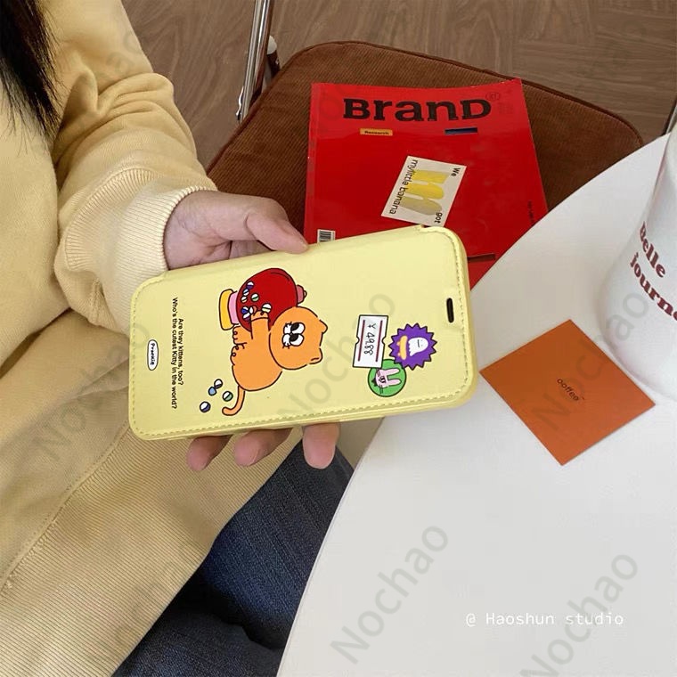 Bao Da Điện Thoại Nắp Lật In Hình Mèo Kitty Cho Iphone 13 12pro 11 XR Max 7 8plus