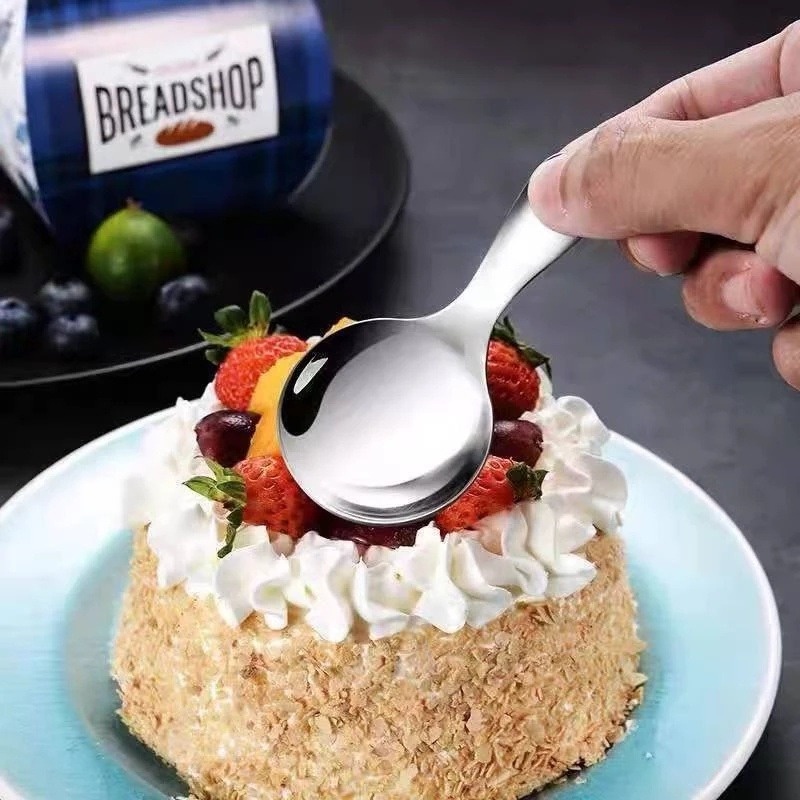 1 Muỗng Ăn Kem Cán Ngắn Bằng Thép Không Gỉ