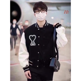 Áo khoác bomber phối tay tim A HT12