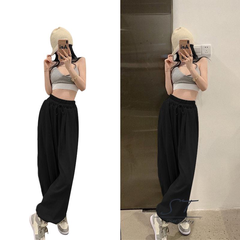 Set quần dài và áo thun không tay hở lưng thời trang năng động cho nữ