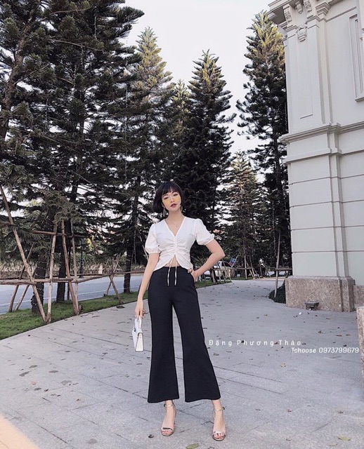 Set áo nhúm + quần ống rộng | BigBuy360 - bigbuy360.vn